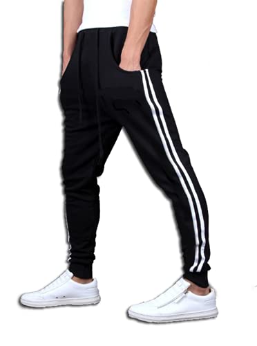 Calça De Moletom Masculina Saruel Skinny Sport Luxo (P, Preto)