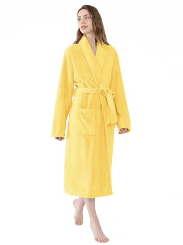Image of Soft Robe For Women,Warm Plush Bath Robes Female,Spa Towel After Shower Lightweight Long Bathrobe