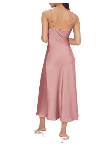 Image of Floerns Women's Spaghetti Strap Cowl Neck Long Slip Satin Silk Midi Dress