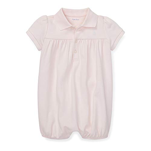 Ralph Lauren Baby Girl Interlock Bubble Shortall (Delicate Pink, 6 Months)