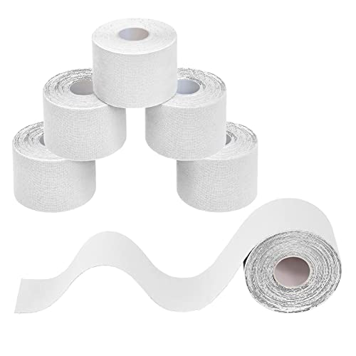 BB Sport 6 Rotoli Nastro Kinesiologico 5 m x 5,0 cm E-Book Esempi Applicazione Tape Kinesiologico Muscolare Cerotto, Colore:bianco