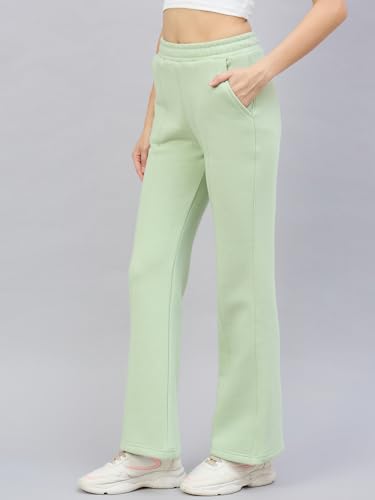 Image of 98 Degree North Women Flared Fleece Track Pants-GL1315-ALMOND
