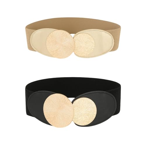 UncleS Elastic Waist Belt 5 cm Wide Fashionable Buckle Sash for Women Dresses Jeans Trousers Adjustable Stretch Women Elastic Band3