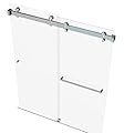 Eurotech Showers VITRA-200 56.5-60" W x 78" H Twinglide Frameless Shower Door w/ 3/8" Clear Tempered Glass (Chrome)