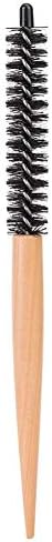 Pongnas Mini Round Brush Nylon Bristles Short Hair Styling, Wood Handle(20MM)