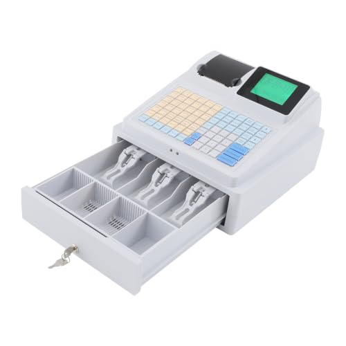 Image of Cash Register, Cash Register for Small Businesses with Front LCD and Rear 8-Digit LED Dual Displays, 81 Keys Waterproof Dustproof Keyboard for Convenience Store Cafe Bakery Small Retail Shop