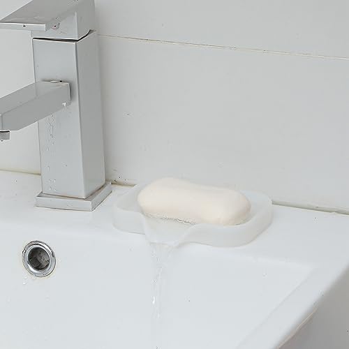 image for MicoYang Silicone Bathroom Soap Dishes with Drain Spout-Bathroom and K