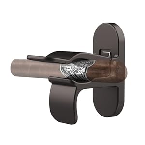 Magnetic Cigar Holder One-Handed Usage, Universal Cigar Clip Mount with Stick-On Metal Pads Fit 70 Rings, Glossy Zinc Alloy Cigar Accessory or Golf Carts, Boat, Fishing Rods, Golf Clubs