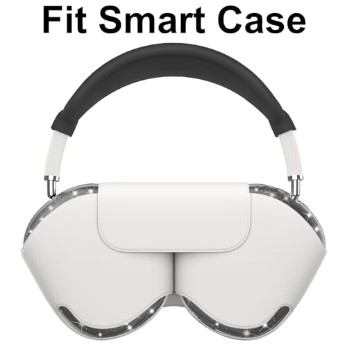 Image of Silicone Case Cover for AirPods Max 2 /AirPods Max Headphones(Glitter Black) | Clear Soft TPU Ear Cups Cover /Ear Pad Case Cover /Headband Cover for AirPods Max,Transparent Accessories for Apple AirPods Max