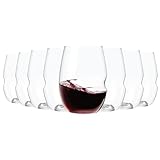 The Original Unbreakable Wine Glass – Set of 8, 16 oz, Made in USA, Reusable, Dishwasher Safe, BPA-free, Clear Stemless Red Wine Glasses for Indoor, Outdoor, Everyday Use.