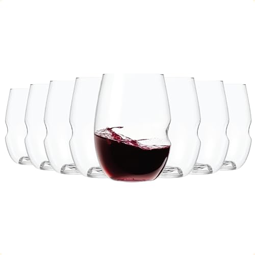 Unbreakable Stemless Wine Glass – Set of 8, 16oz,...