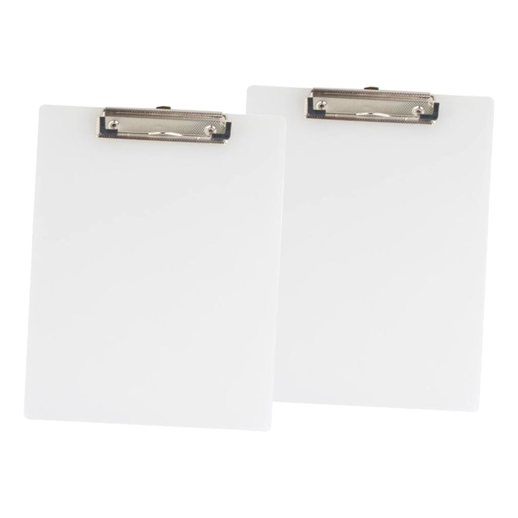Portapapeles A4 de Plástico Blanco, Pack 10, Forma Ergonómica | Portapapeles de Escritura, Uso Fácil y Manejo Cómodo, Decoracion Colegio, Material Oficina y Papeleria