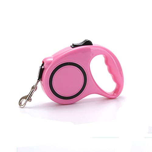 3m / 5m Rollleine Hundeleine,Einziehbare Hundeleine Automatisches Teleskop-Zugseil für kleine und mittlere Hunde beim Gehen und für die Grundausbildung (5 Meter, Pink) Cover