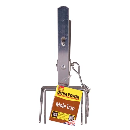 The Big Cheese Mole Tunnel Trap - Traditional Two-Way Trap Design Manufactured from Durable Galvanised Metal and Wire, Controls Moles in Lawns and Gardens, Durable, Rust-Free, Weather-Proof, Silver