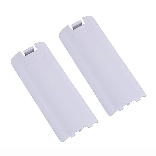 Image of Trenro Wii Remote Controller Battery Cover, 2 Pack Back Cover Replacement for Nintendo Wii U Remote - White