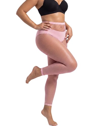Image of CharnmRose 2 Pairs Women's Footless Fishnet Tights High Waist Fishnets for Women Fishnet Stockings