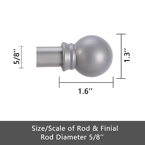 Image of GXOACKJ Curtain Rods for windows 66-120 inch, 5 /8 inch Decorative Silver Splicing Heavy Duty Metal Curtain Rod set with Brackets