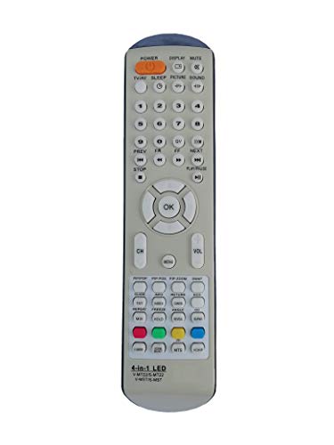 Image of LipiWorld 4 in 1 V-MT22 /S-MT22 V-MST /S-MST LCD LED TV Remote Control Compatible for Videocon and Sansui-Grey