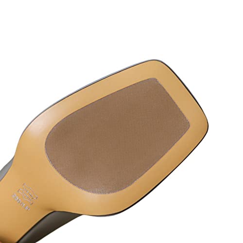 TinaCus Handmade Women's Patchwork Leather Square Toe Rhinestone Slip On High Block Heel Dress Pumps4