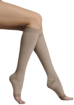 Juzo Silver Knee High Short Open Toe 30-40mmHg, IV, Silver
