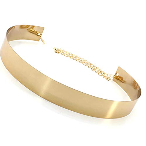 Para Mujer Metal Espejo De Cinturón Metálico Ajustable De La Pretina De...