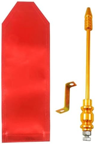 Golden Car Flag Rod with Bracket and Cover (Golden) for All Car Models/Judgement Rod/Corner Rod (Red)