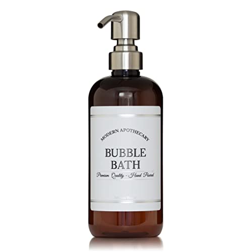 Amber Amber Bubble Bath Pump Bottle with Stainless Steel Pump