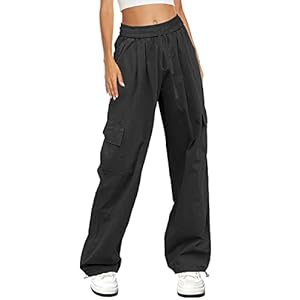 HVEPUO Hosen Damen Sommerhose Damen Leicht High Waist Hose Baumwollhose Freizeithose