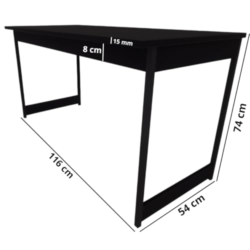 Mesa Escritório Estilo Industrial Computador 116 Cm Bia Camaleão (Preto)