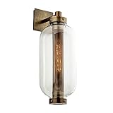 Troy Lighting B7033 Atwater Large Wall Sconce, Vintage Brass with Clear Glass
