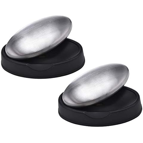 DOMG 2 Pack Stainless Steel Soap Bar Magic Soap Odor Remover, Eliminating Smells like Onion Fish Garlic Cover