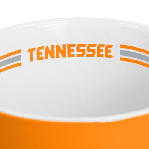 Image of Logo Brands NCAA Tennessee Volunteers 15oz Stripe Mug - Team Logo, Inside Print, Standard Handle, Microwave & Dishwasher Safe