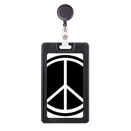 Porte-badge rétractable symbole paix nucléaire anti-guerre pour carte