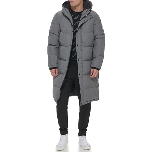 Image of DKNY Arctic Cloth Hooded Extra Long Parka Jacket