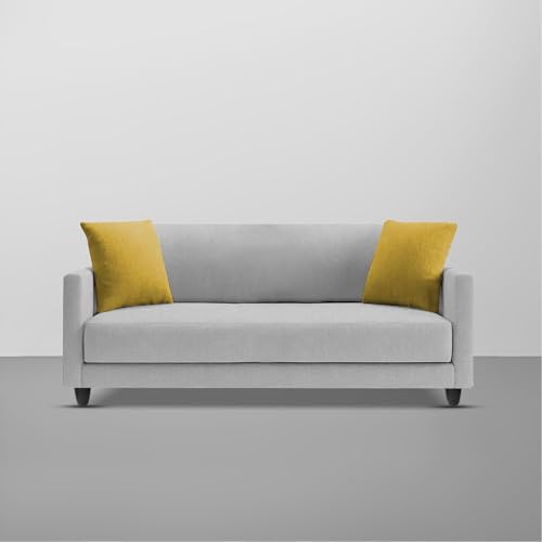 Image of Casaliving Dominic 2 Seater Sofa Set for Living Room (Grey Fabric) Premium Fabric Sofa