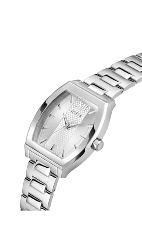 Image of GUESS Silver-Tone Barrel Analog Watch