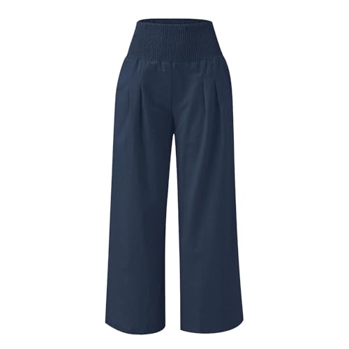 Teen Girls Linen Baggy High Waist Wide Leg Casual Pants Kids Summer Boho Straight Casual Palazzo Trousers Running Sport2