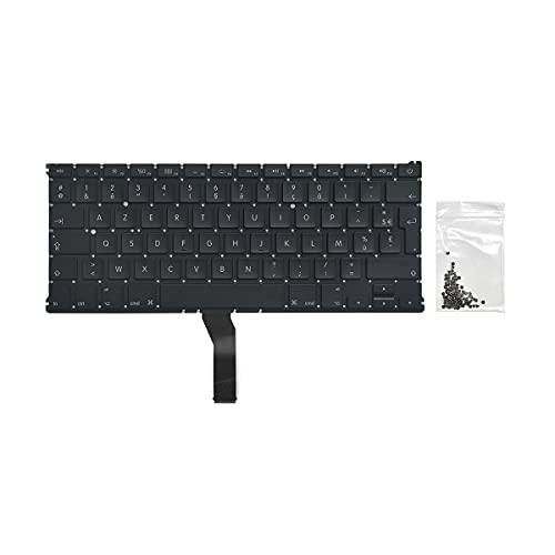 ICTION Clavier Français AZERTY avec vis de clavier de remplacement pour MacBook Air 13" A1369 A1466 Clavier 2011 2012 2013 2014 2015 2016 2017 Année Cover