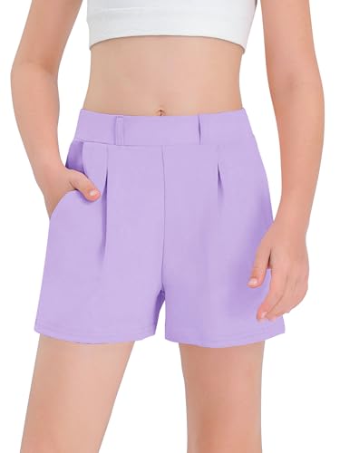 Haloumoning Girls Shorts Kids Casual High Waisted School Uniform