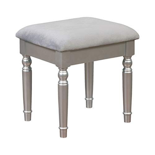 247Shopathome Kosalie Vanity Table With Stool, Silver #TOP2
