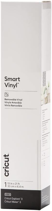 Smart Removable Vinyl (13in x 21ft, White) for Explore and Maker 3 - Matless Cutting for Long cuts up to 12ft