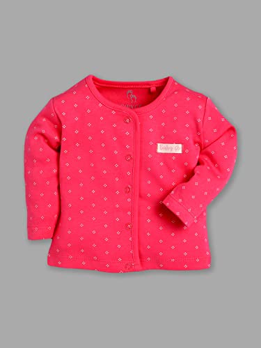 Image of Baby GO Baby Boys & Baby Girls 100% Cotton Full Sleeve Front Open T-Shirt Pack of 3 | Soft Breathable Infant Clothing with Snap Buttons | Printed Newborn Baby Wear Daily Use