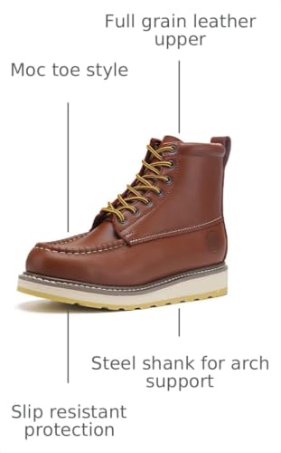 Image of Mens 6 inch / 8 inch SureTrack Soft Toe Slip Resistant Moc Toe Work Boots, 84994 /86994