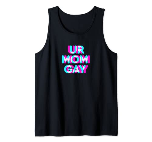 Ur Mamá Gay Lol Divertido Gamer Meme Anaglifo Estilo Camiseta sin Mangas