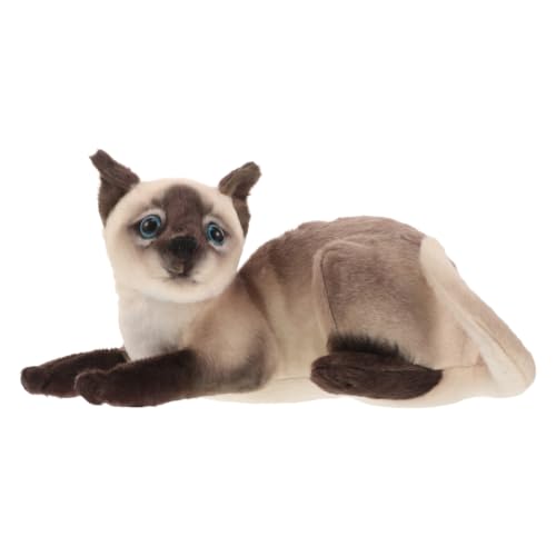 Peluche de gato siamés Operitacx: cojín decorativo infantil de 30 cm con forma de gatito suave