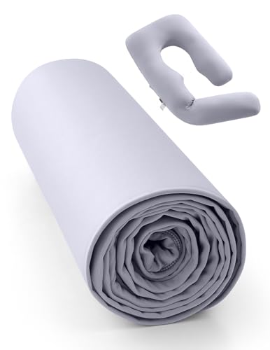 Image of Momcozy Cooling Pregnancy Pillow Cover for Dreamlign U Pro Maternity Pillow for Sleeping, Adjustable Leg Pillow, Support for Back, Hip, Belly for Pregnant Women, 50-72 in Body Pillow, Only Pillowcase