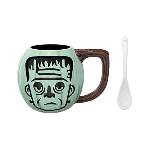 Zak Designs Little Monsters Einzigartige 3D-Kaffeetasse mit Keramik-Löffel, Sammlerstück und wunderbarer Kaffeebecher, 440 ml, Frankenstein Cover