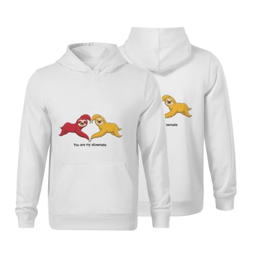 Kids You Are My Slowmate Funny Sloth Boys Girls Lightweight Kangaroo Pocket Fleece Hoodies