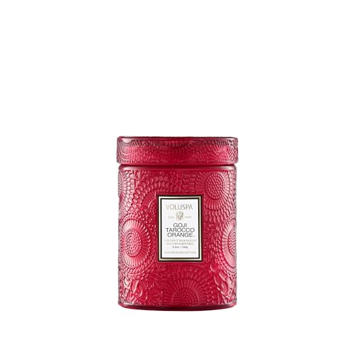 Voluspa Goji Tarocco Orange, Small Candle Jar, 5.5 oz, 50 Hour Burn Time, Coconut Wax for Clean Burning, Handcrafted in the USA
