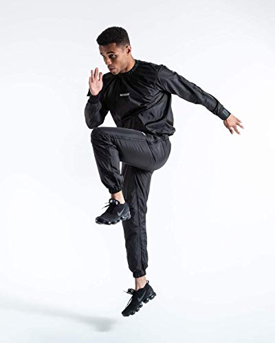 BOXRAW Hagler Professional Sauna Suit Top & Bottoms Non Rip Weight Loss Sweat Suit Boxing MMA Training Gym (XL)